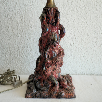 A UNIQUE THEODOR FRIESTAD (1876-1950) EGERSUNDS FAYANCEFABRIK SCULPTURAL CERAMIC LAMP | DATED 1938, 20TH CENTURY