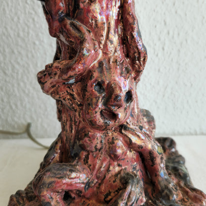 A UNIQUE THEODOR FRIESTAD (1876-1950) EGERSUNDS FAYANCEFABRIK SCULPTURAL CERAMIC LAMP | DATED 1938, 20TH CENTURY
