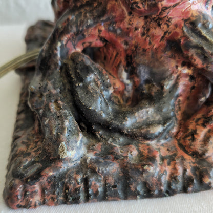 A UNIQUE THEODOR FRIESTAD (1876-1950) EGERSUNDS FAYANCEFABRIK SCULPTURAL CERAMIC LAMP | DATED 1938, 20TH CENTURY