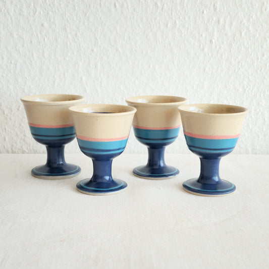 4 x ERLING & KARIN HEERWAGEN CERAMIC EGG CUPS | LATE 20TH CENTURY