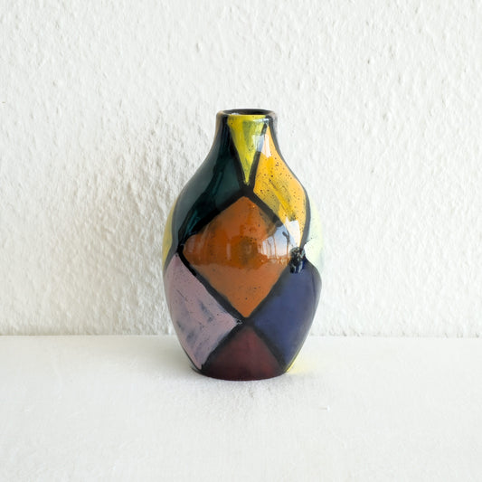 BITOSSI HARLEQUIN PATTERN CERAMIC VASE | MID 20TH CENTURY