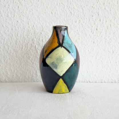 BITOSSI HARLEQUIN PATTERN CERAMIC VASE | MID 20TH CENTURY