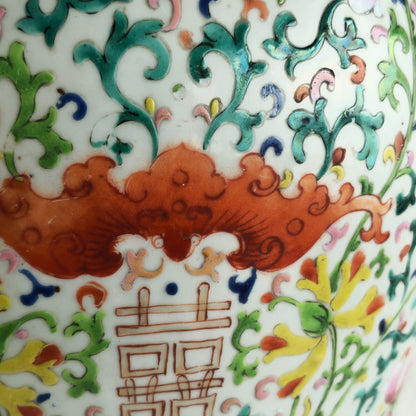 A CHINESE FAMILLE ROSE 'SHUANGXI' PORCELAIN BALUSTER JAR | LATE 19TH CENTURY