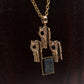 REINO SAASTAMOINEN Brutalist Bronze Unpolished Onyx Pendant Necklace Mollaris.com 