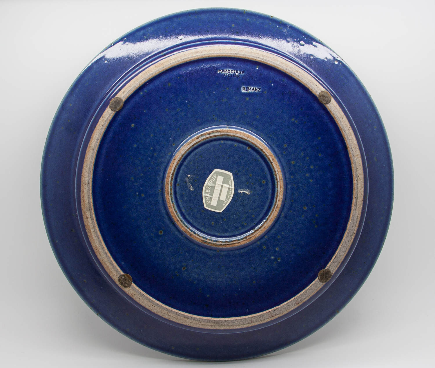 RICHARD MANZ Knabstrup Blue Glazed Stoneware Bowl Mollaris.com 