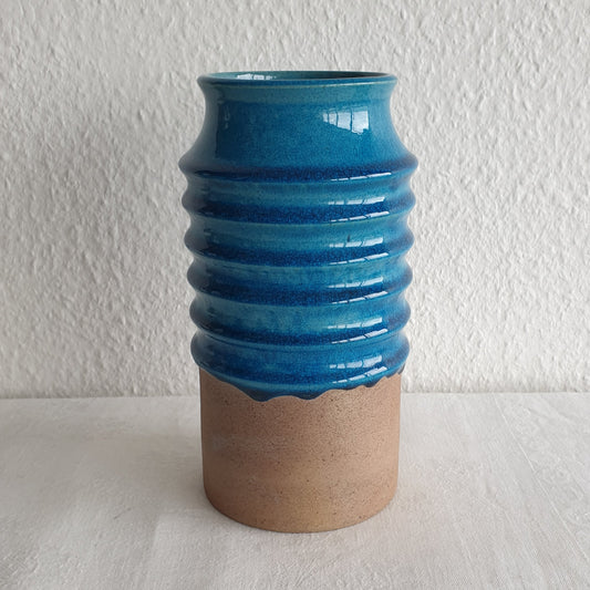 RICHARD MANZ Knabstrup Large Turquoise Blue Drip Glaze Stoneware Vase Mollaris.com 