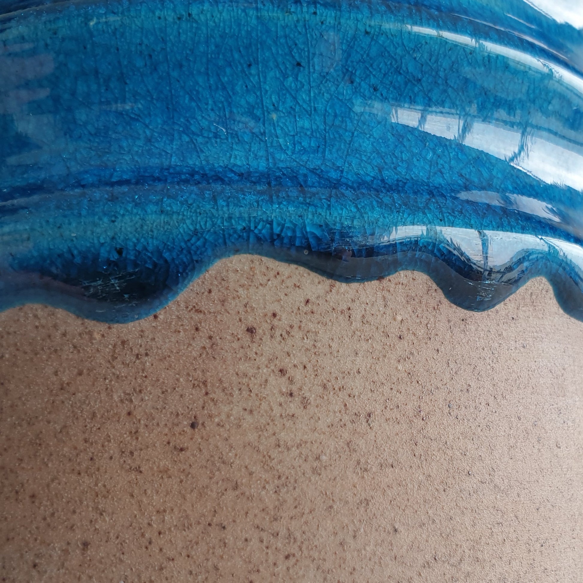 RICHARD MANZ Knabstrup Large Turquoise Blue Drip Glaze Stoneware Vase Mollaris.com 