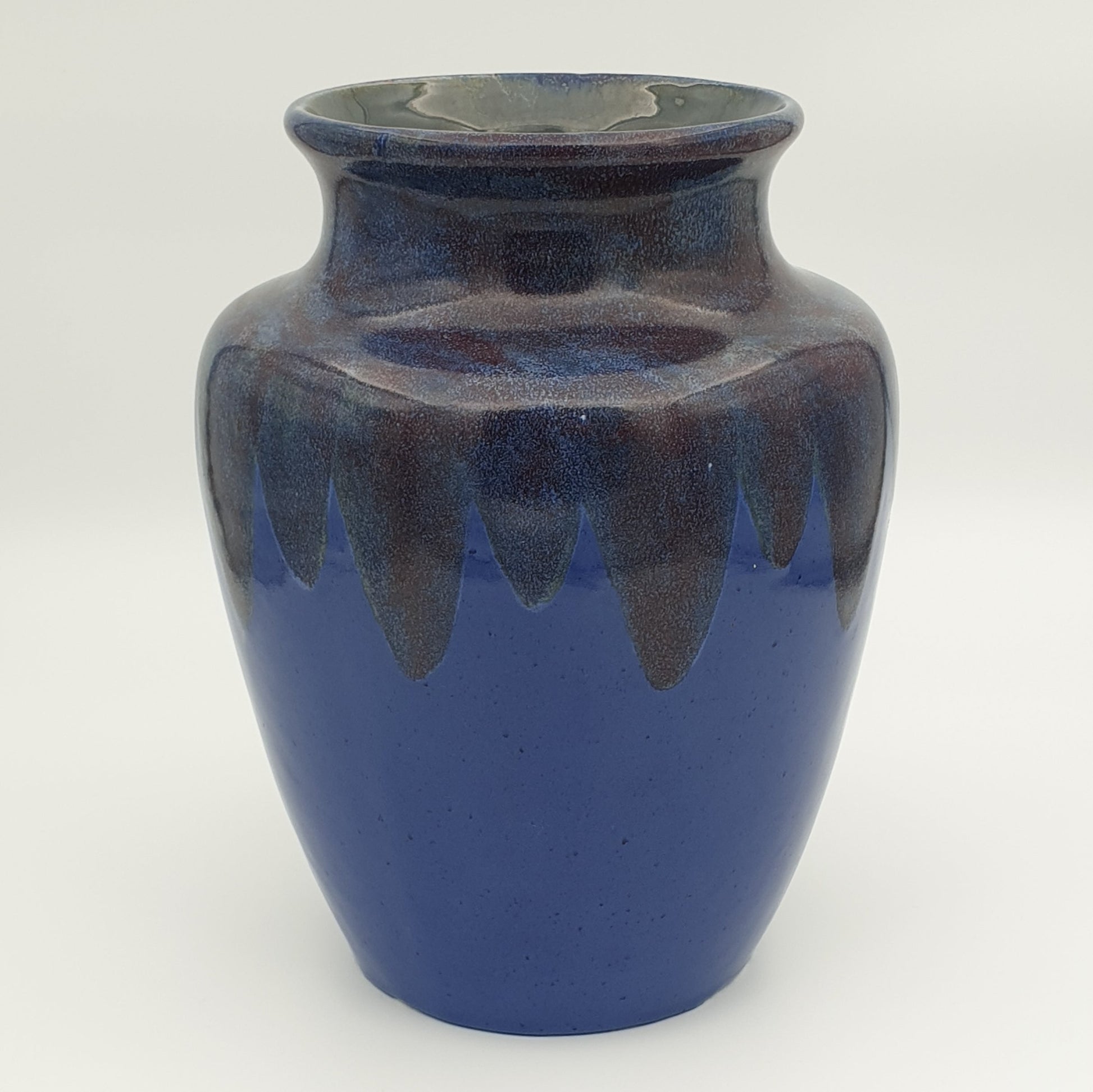 RICHARD MAX KRAUSE (R.M. Krause) Antique Dark Blue Purple Brown Glazed Ceramics Vase Mollaris.com 
