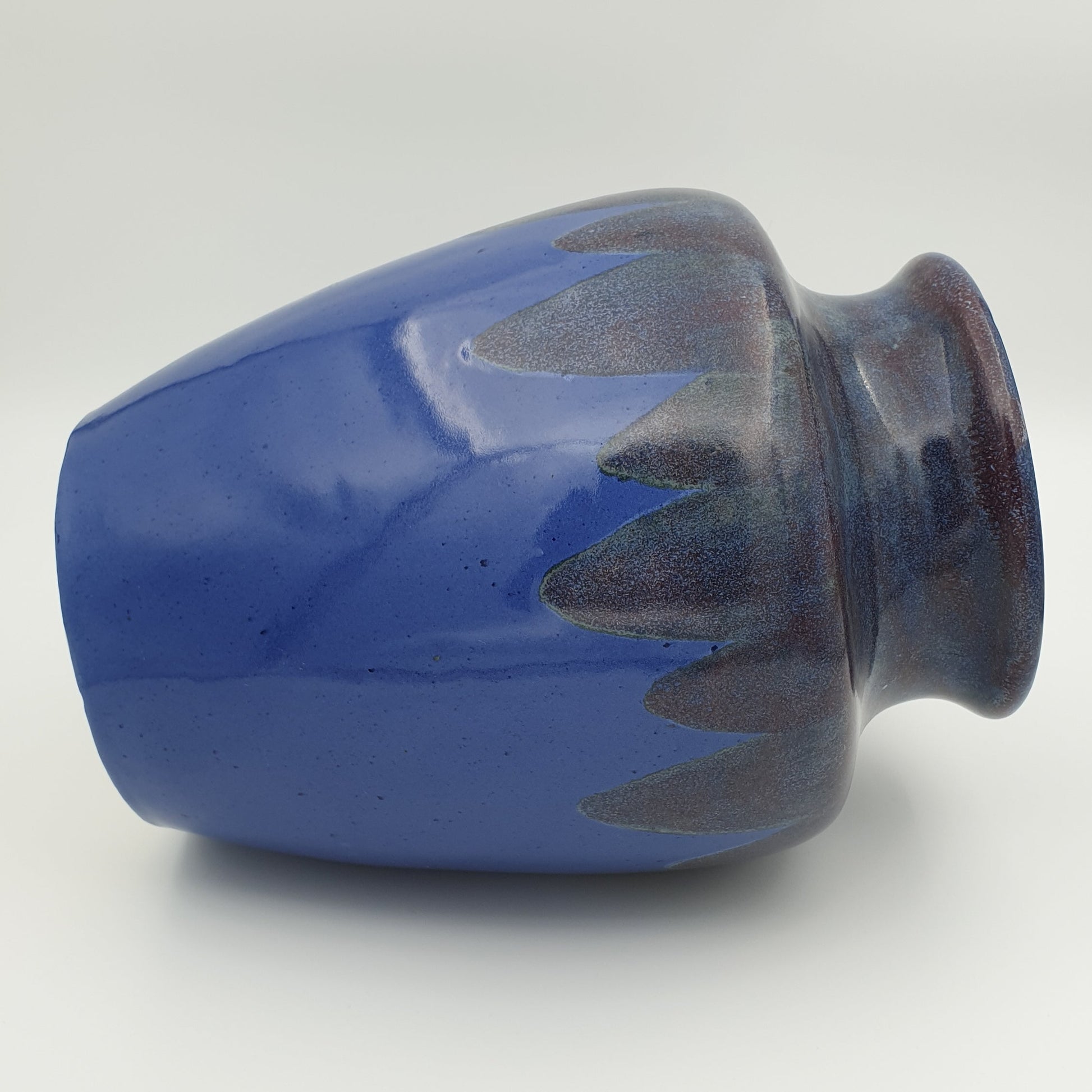 RICHARD MAX KRAUSE (R.M. Krause) Antique Dark Blue Purple Brown Glazed Ceramics Vase Mollaris.com 