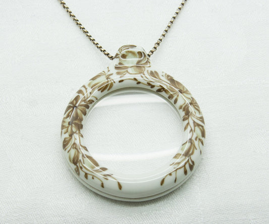 Royal Copenhagen Brown Fluted Loupe Porcelain Sterling Silver Pendant Necklace Mollaris.com 