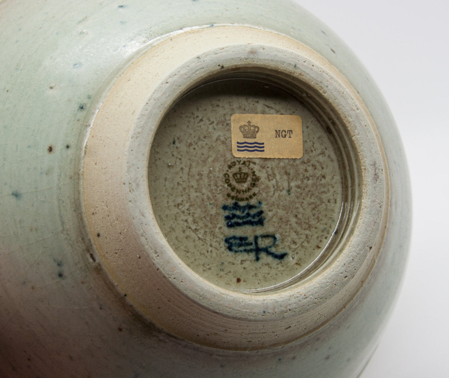 Royal Copenhagen ERIK REIFF Unique Celadon Glazed Stoneware Bowl Mollaris.com 
