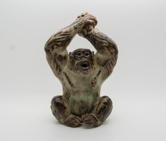 Royal Copenhagen KNUD KYHN Large Sung Glazed Stoneware CHIMPANZEE Figurine # 20227 Mollaris.com 