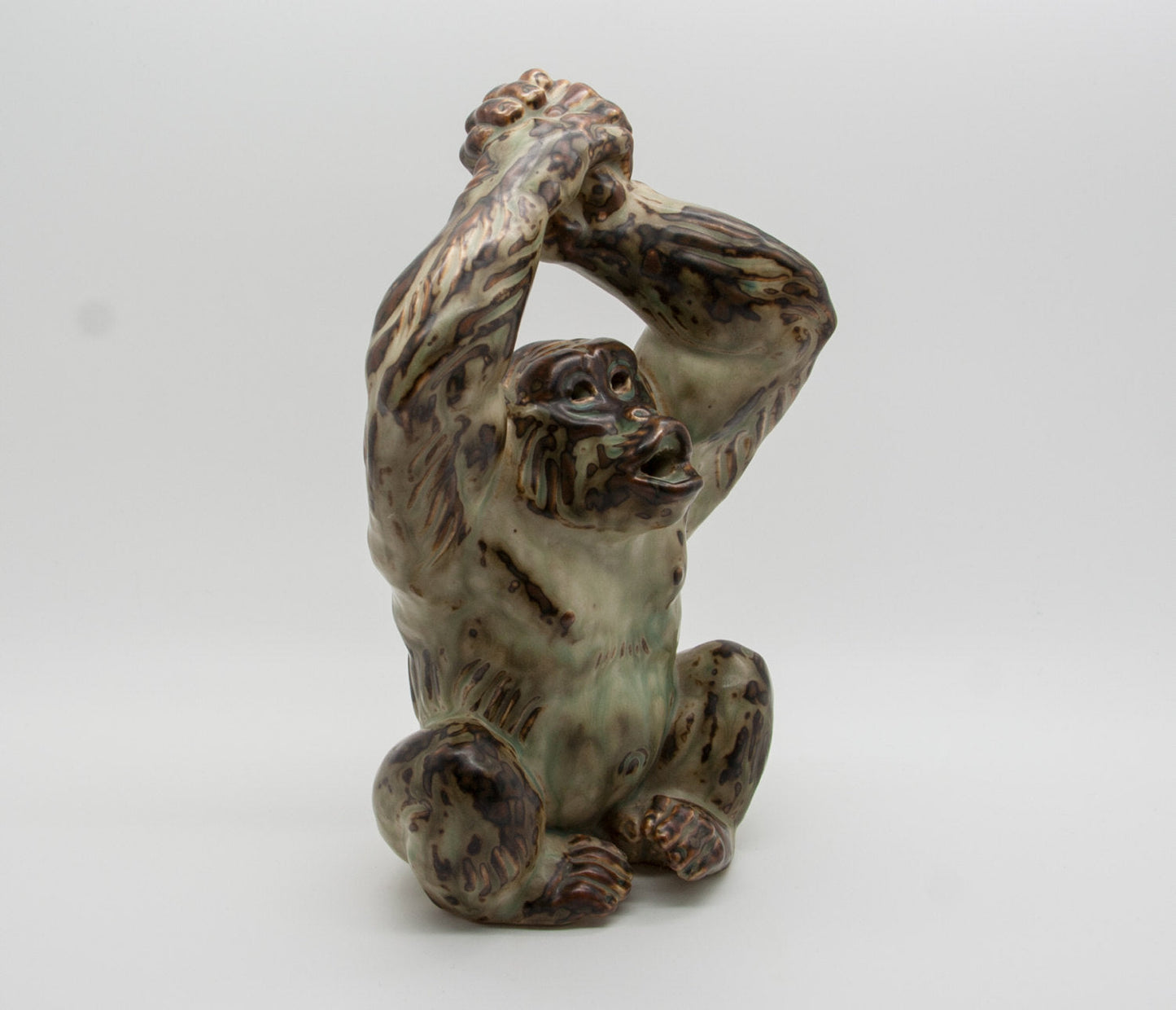 Royal Copenhagen KNUD KYHN Large Sung Glazed Stoneware CHIMPANZEE Figurine # 20227 Mollaris.com 