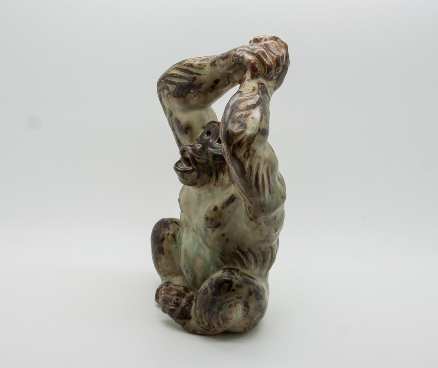 Royal Copenhagen KNUD KYHN Large Sung Glazed Stoneware CHIMPANZEE Figurine # 20227 Mollaris.com 