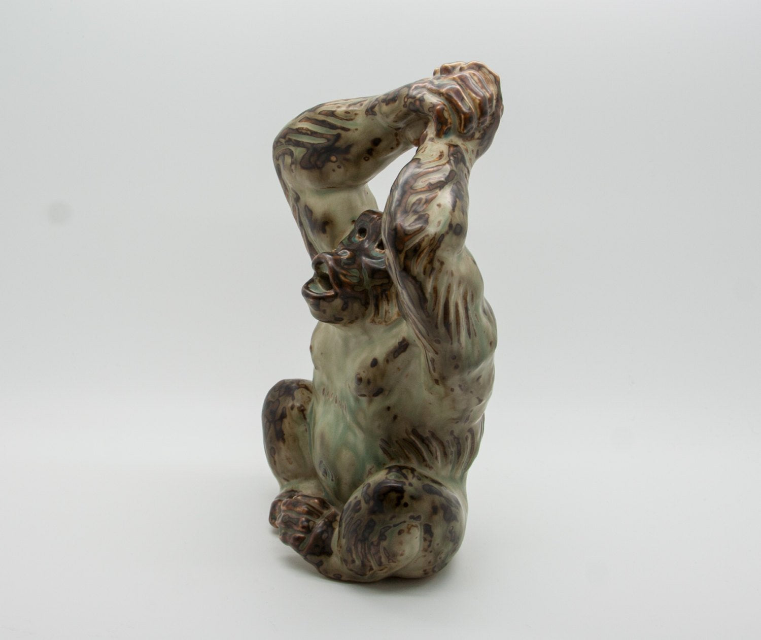 Royal Copenhagen KNUD KYHN Large Sung Glazed Stoneware CHIMPANZEE Figurine # 20227 Mollaris.com 
