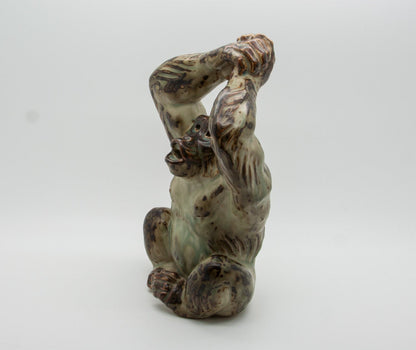 Royal Copenhagen KNUD KYHN Large Sung Glazed Stoneware CHIMPANZEE Figurine # 20227 Mollaris.com 