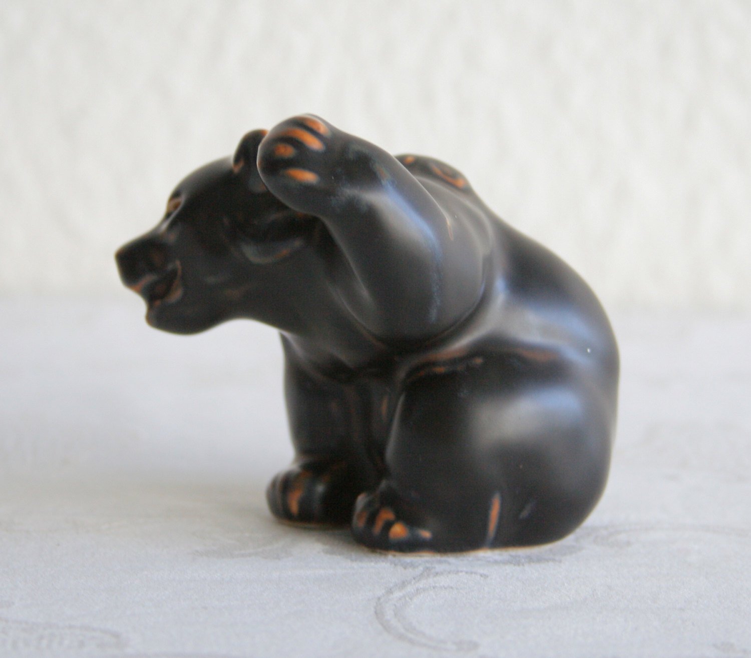 Royal Copenhagen KNUD KYHN Sung Glazed Stoneware Bear Cub Figurine # 21433 Mollaris.com 