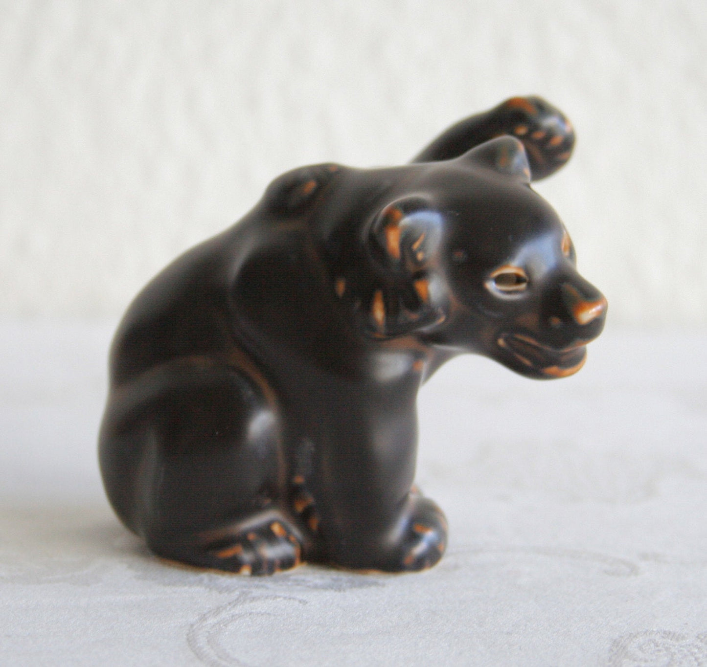 Royal Copenhagen KNUD KYHN Sung Glazed Stoneware Bear Cub Figurine # 21433 Mollaris.com 