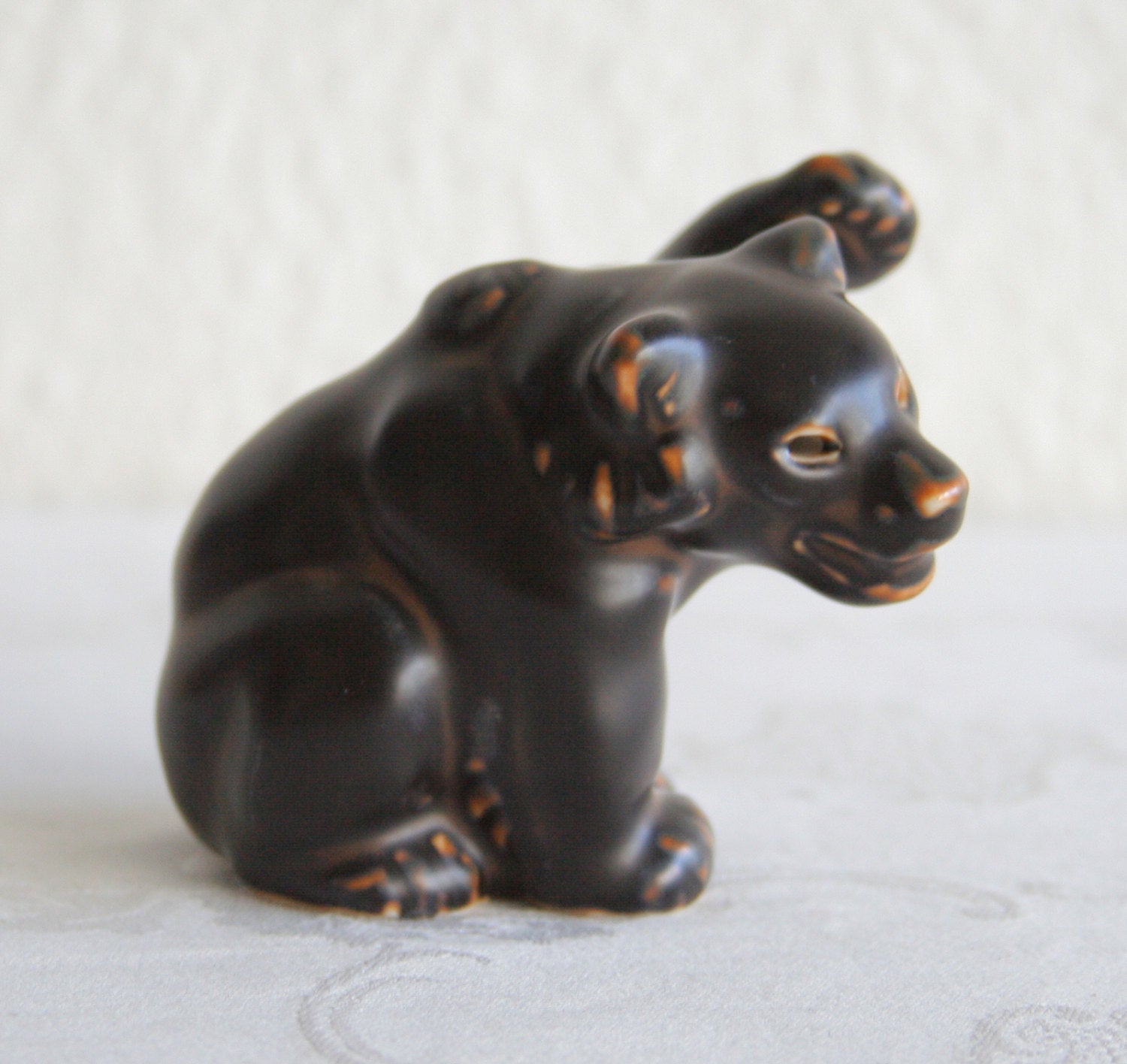 Royal Copenhagen KNUD KYHN Sung Glazed Stoneware Bear Cub Figurine # 21433 Mollaris.com 