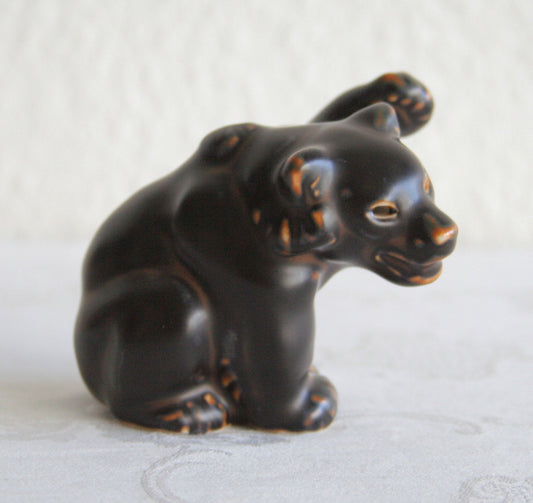 Royal Copenhagen KNUD KYHN Sung Glazed Stoneware Bear Cub Figurine # 21433 Mollaris.com 