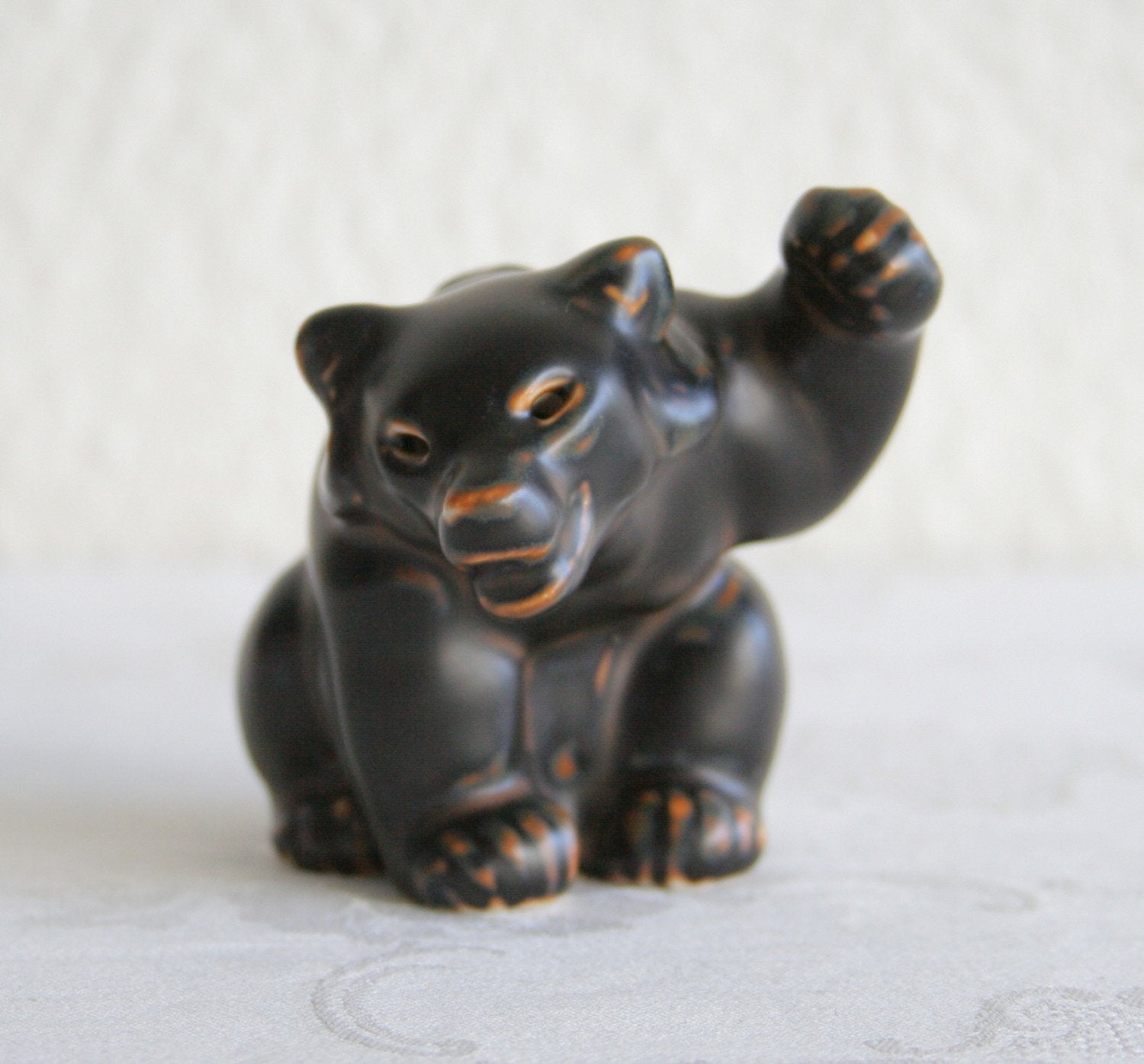 Royal Copenhagen KNUD KYHN Sung Glazed Stoneware Bear Cub Figurine # 21433 Mollaris.com 