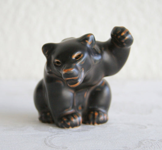 Royal Copenhagen KNUD KYHN Sung Glazed Stoneware Bear Cub Figurine # 21433 Mollaris.com 