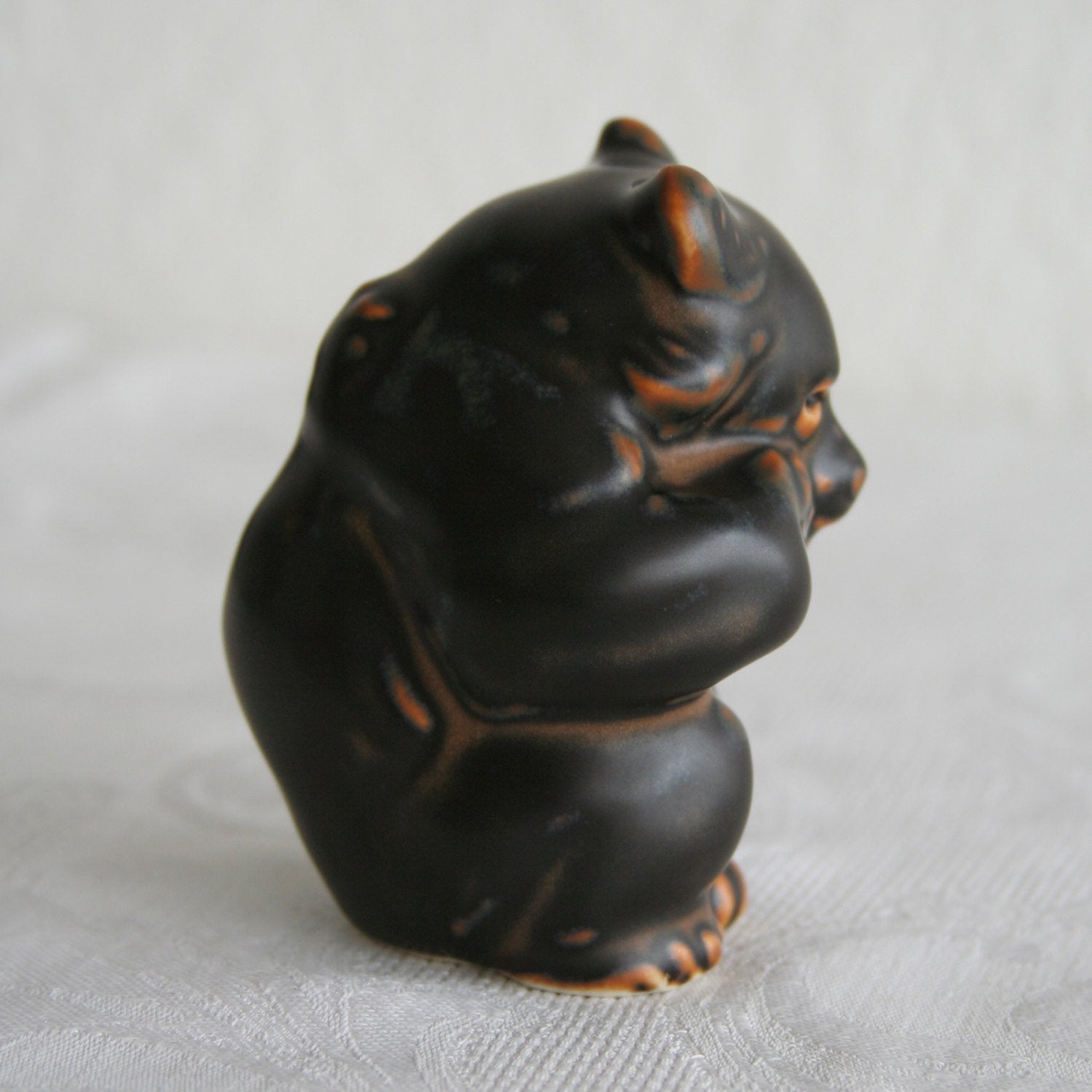 Royal Copenhagen KNUD KYHN Sung Glazed Stoneware Bear Cub Figurine # 21435 Mollaris.com 