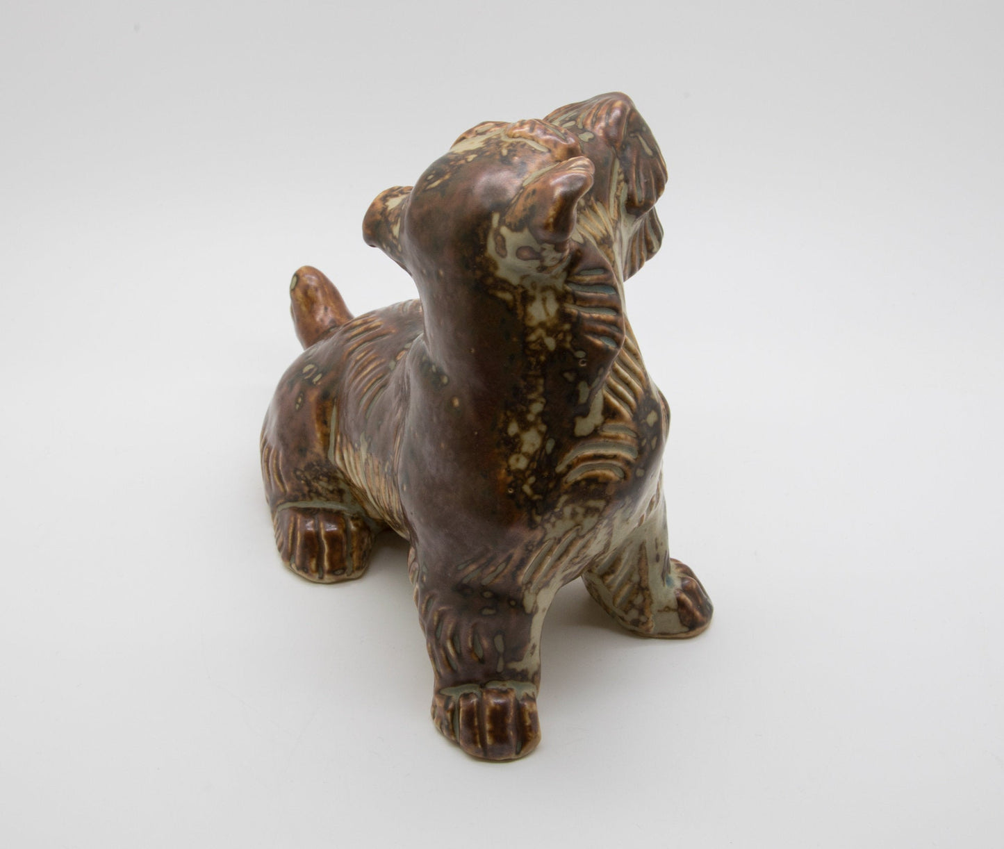 Royal Copenhagen KNUD KYHN Sung Glazed Stoneware Terrier Dog Figurine # 20129 Mollaris.com 