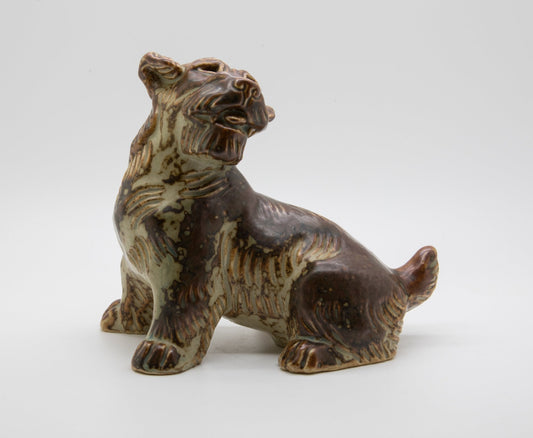 Royal Copenhagen KNUD KYHN Sung Glazed Stoneware Terrier Dog Figurine # 20129 Mollaris.com 