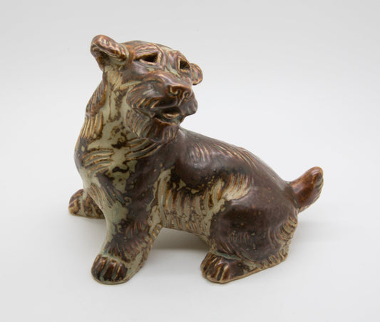 Royal Copenhagen KNUD KYHN Sung Glazed Stoneware Terrier Dog Figurine # 20129 Mollaris.com 