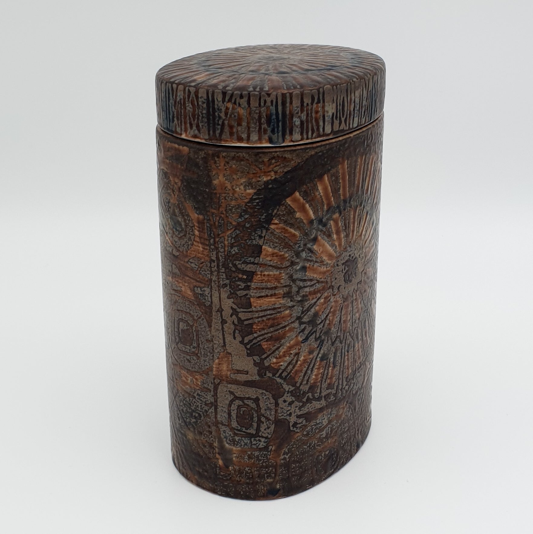 Royal Copenhagen NILS THORSSON Tall Baca Faiance Lidded Jar Mollaris.com 