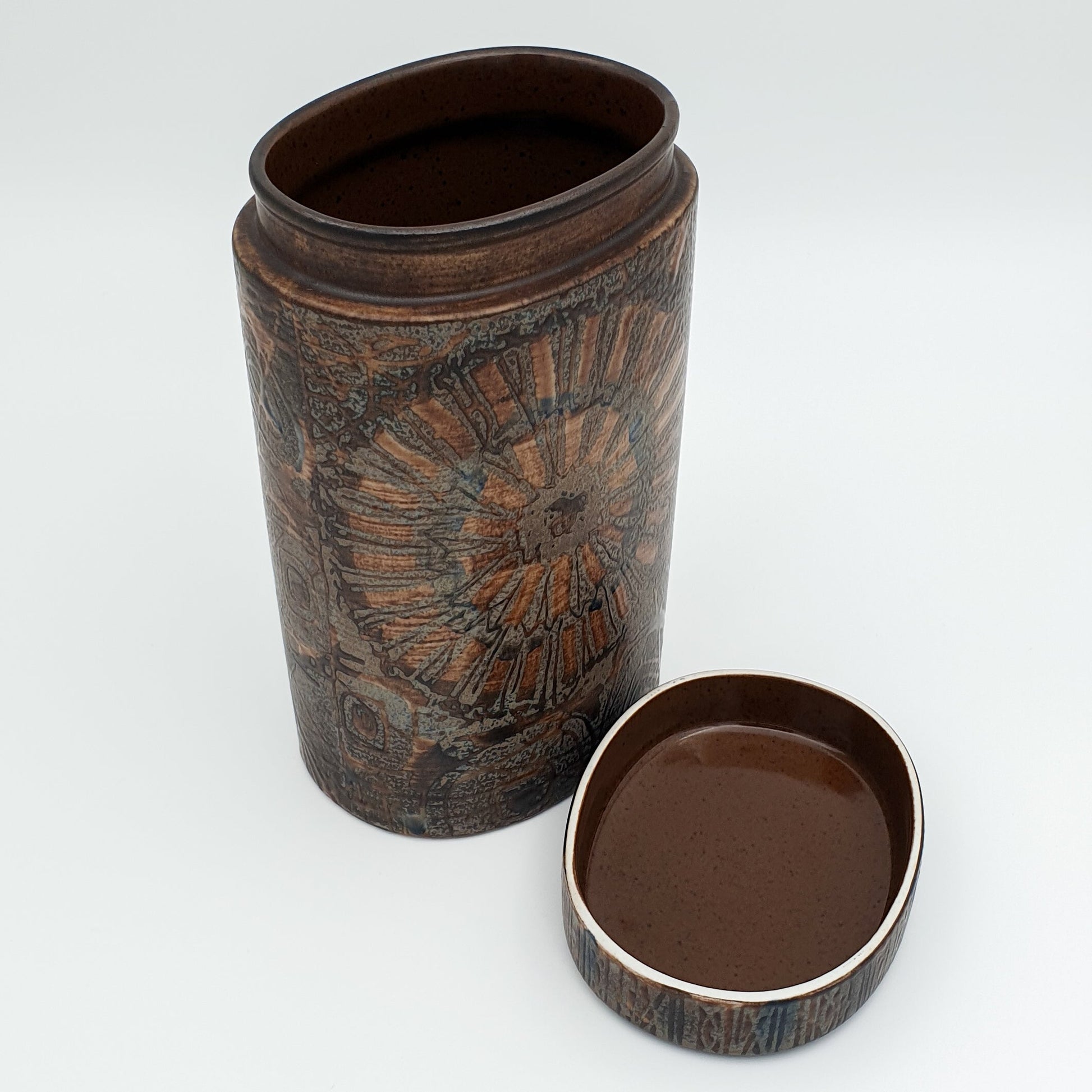 Royal Copenhagen NILS THORSSON Tall Baca Faiance Lidded Jar Mollaris.com 