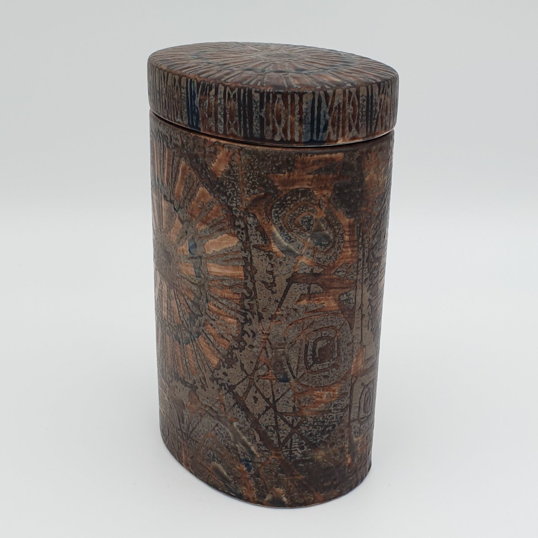 Royal Copenhagen NILS THORSSON Tall Baca Faiance Lidded Jar Mollaris.com 