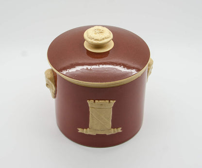 SARREGUEMINES J.G. Hummel Strasbourg Lidded Terracotta Tobacco Jar Mollaris.com 