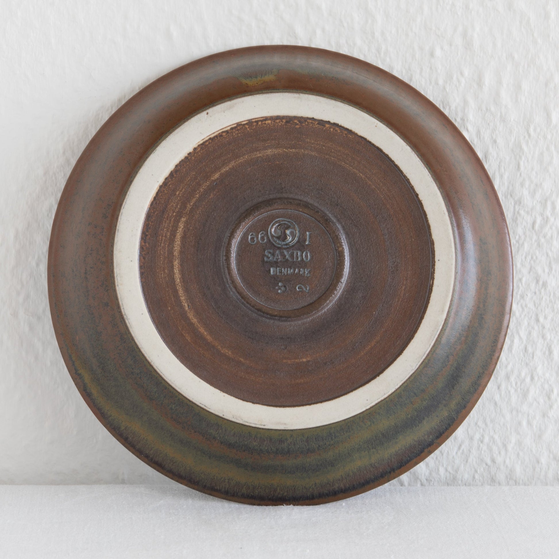 SAXBO Red Brown Olive Green Harefur Glazed Stoneware Bowl / Tray Mollaris.com 