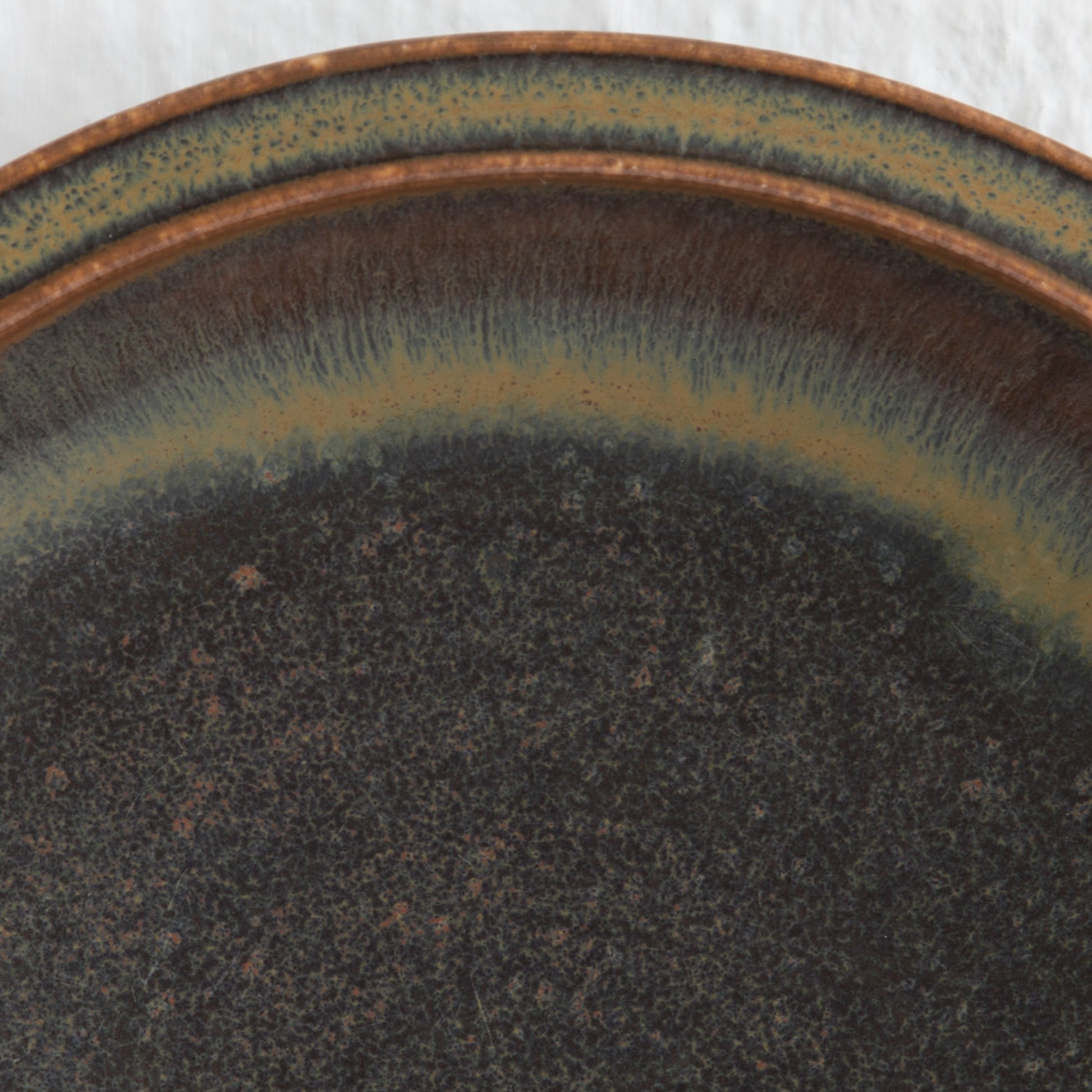 SAXBO Red Brown Olive Green Harefur Glazed Stoneware Bowl / Tray Mollaris.com 