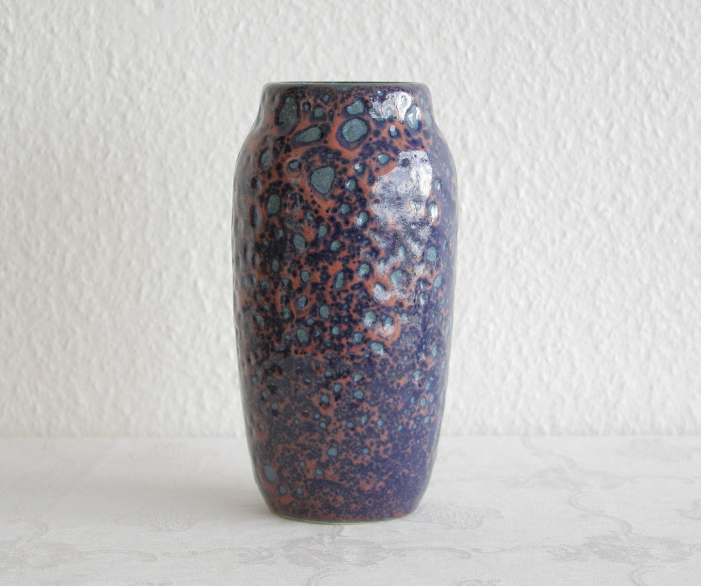 SCHEURICH Grey-Green Blue Purple Glazed Fat Lava Ceramic Vase Mollaris.com 