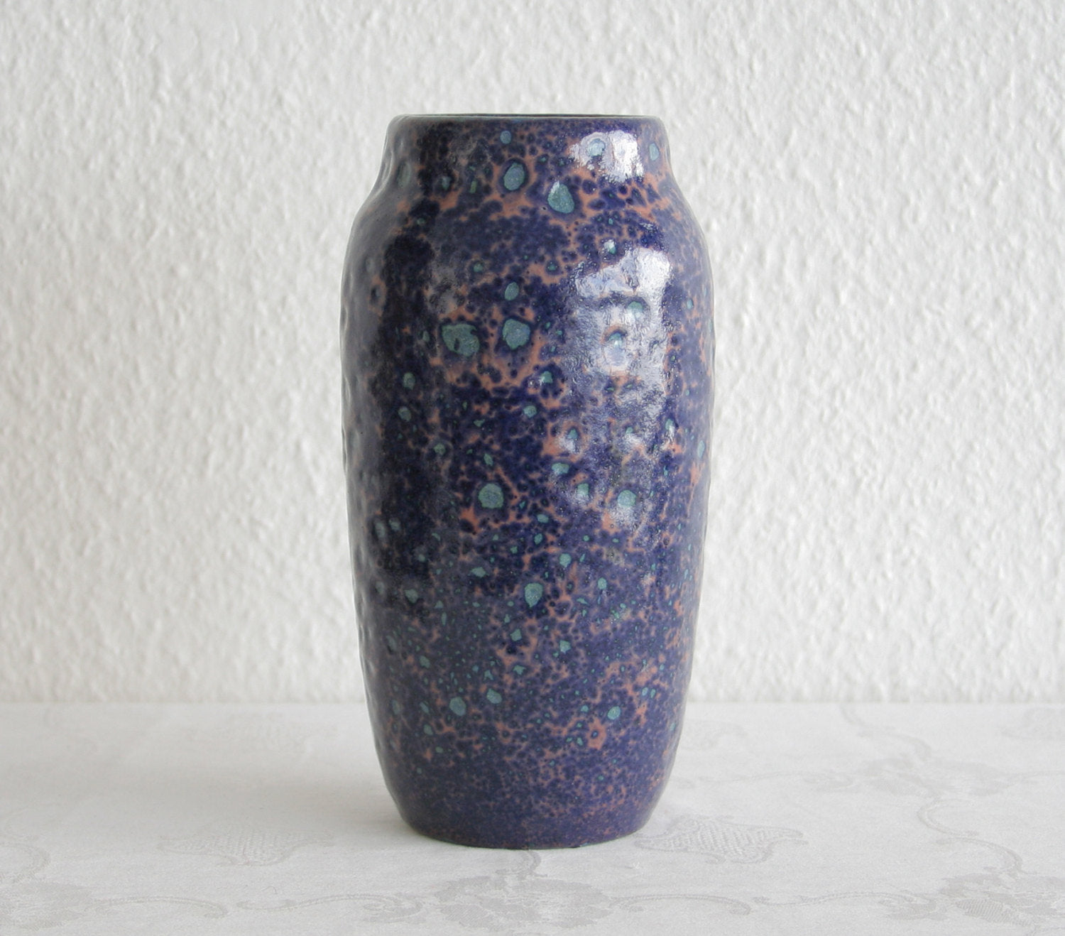 SCHEURICH Grey-Green Blue Purple Glazed Fat Lava Ceramic Vase Mollaris.com 