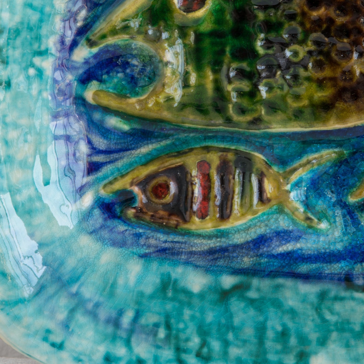 SCHRAMBERG SMF Colorful Fused Glass Stoneware Fish Tray / Bowl Mollaris.com 