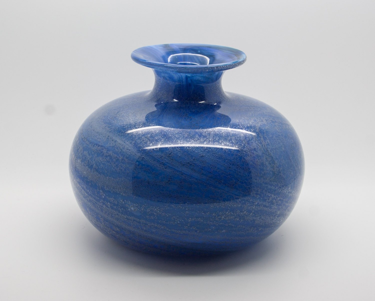 SIDSE WERNER Holmegaard TROLDGLAS Blue Marbled Crystal Glass Vase Mollaris.com 