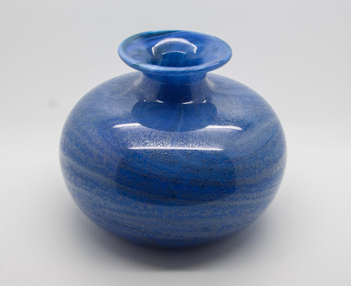 SIDSE WERNER Holmegaard TROLDGLAS Blue Marbled Crystal Glass Vase Mollaris.com 