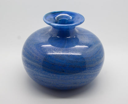 SIDSE WERNER Holmegaard TROLDGLAS Blue Marbled Crystal Glass Vase Mollaris.com 