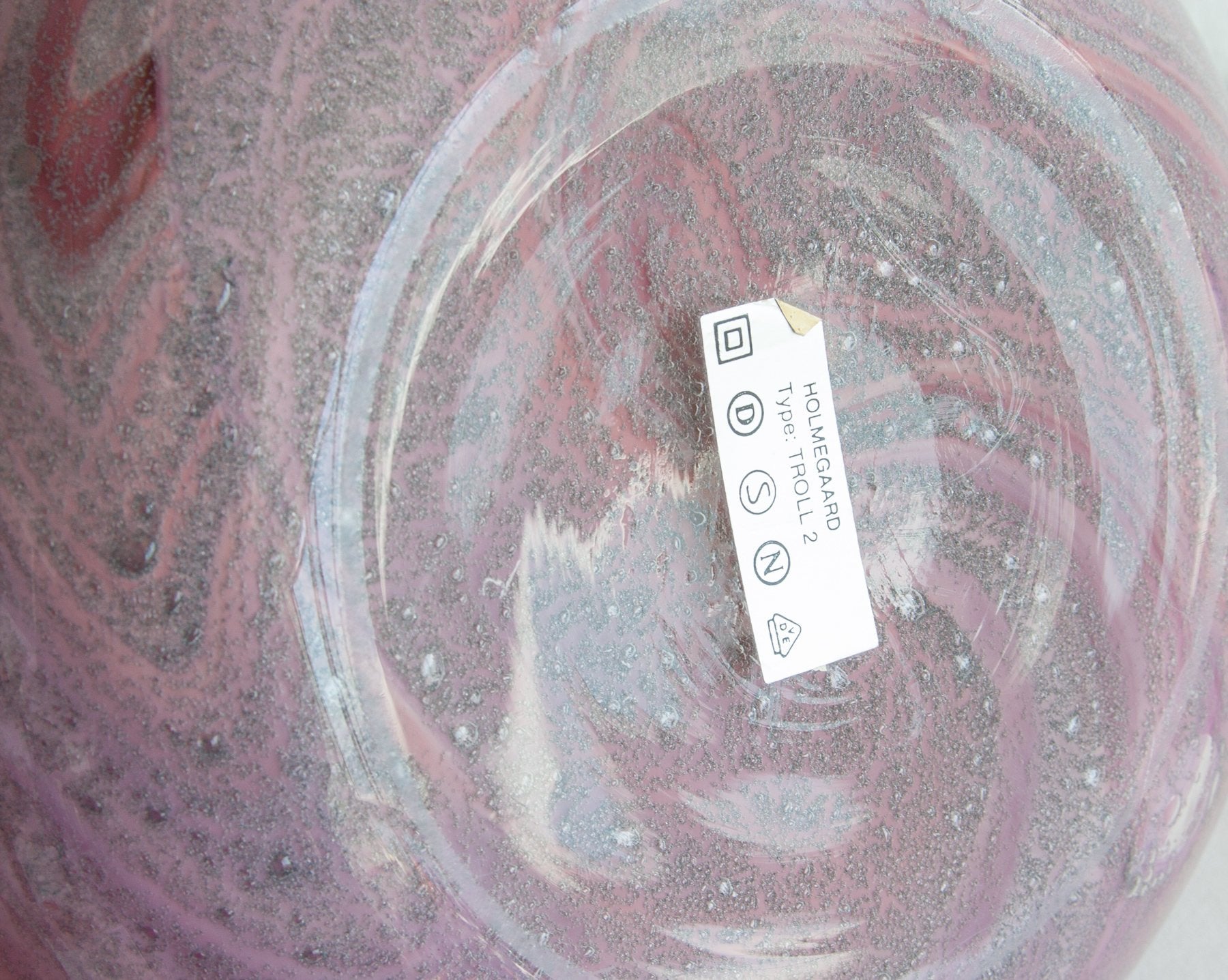 SIDSE WERNER Holmegaard TROLDGLAS Large Amethyst Marbled Crystal Glass Table Lamp Mollaris.com 