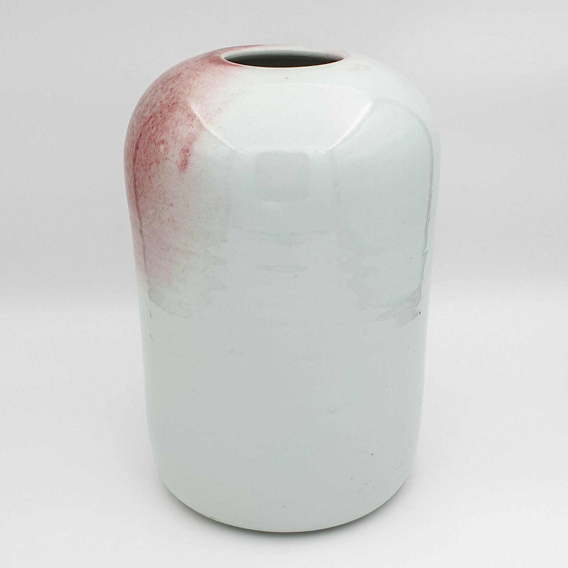 TUE POULSEN Contemporary Studio White and Red Mist Glazed Large Porcelain Vase Mollaris.com 