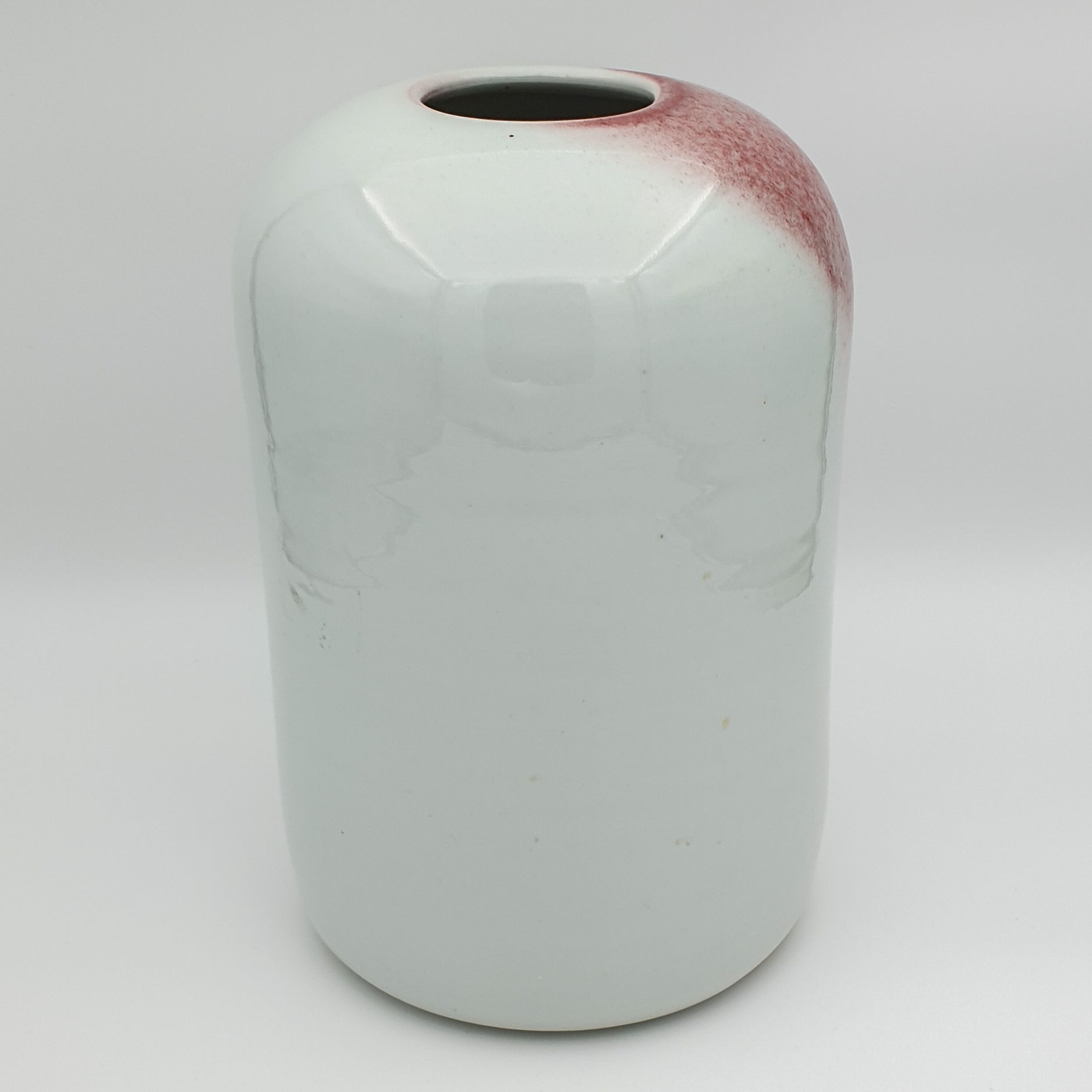 TUE POULSEN Contemporary Studio White and Red Mist Glazed Large Porcelain Vase Mollaris.com 