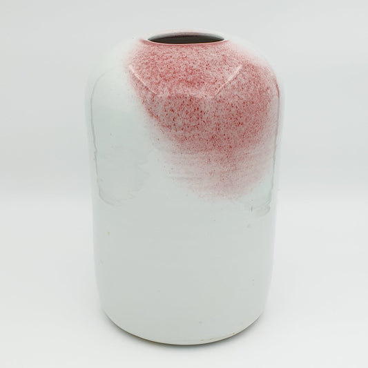 TUE POULSEN Contemporary Studio White and Red Mist Glazed Large Porcelain Vase Mollaris.com 