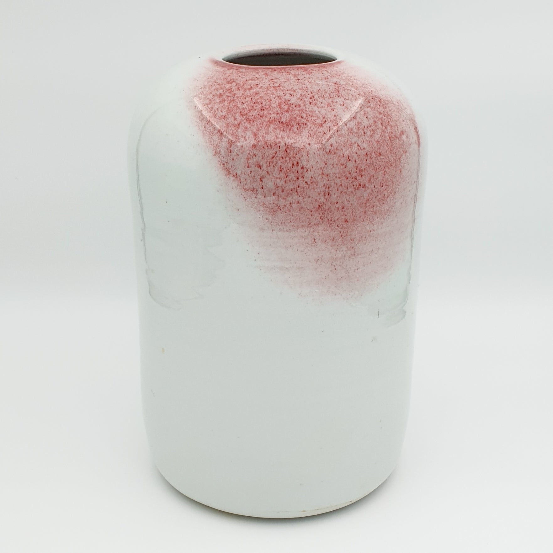 TUE POULSEN Contemporary Studio White and Red Mist Glazed Large Porcelain Vase Mollaris.com 