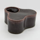 TUE POULSEN Knabstrup Triangular Lobed Brown Glazed Stoneware Vase Mollaris.com 