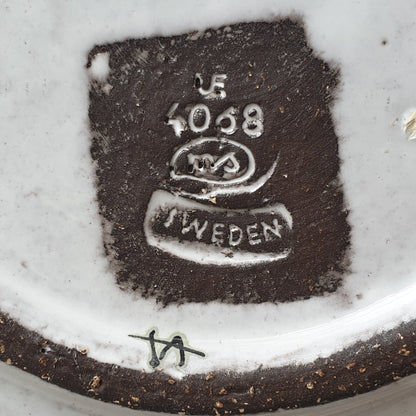 Upsala Ekeby MARI SIMMULSON Cow and Birds Glazed Stoneware Tray Mollaris.com 