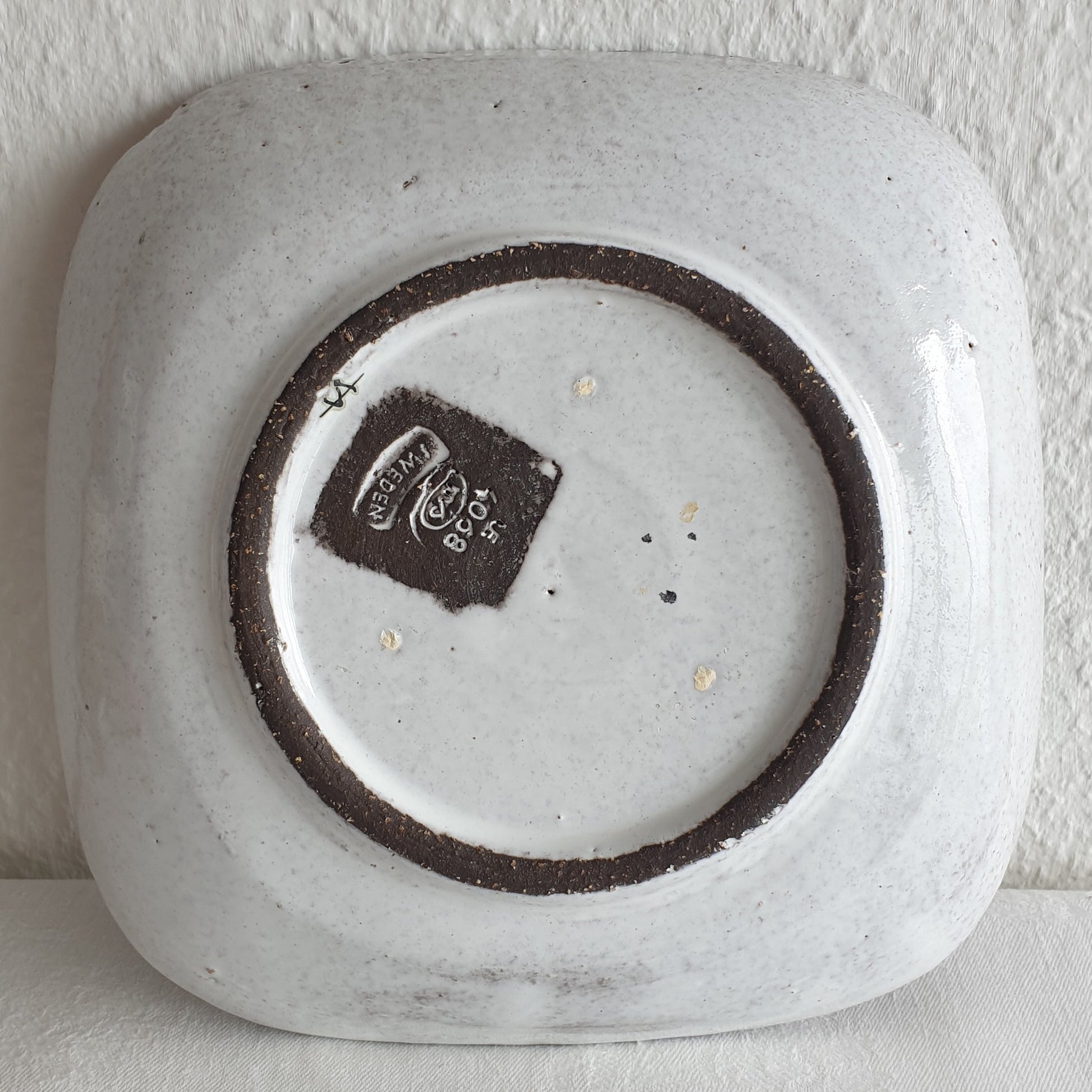 Upsala Ekeby MARI SIMMULSON Cow and Birds Glazed Stoneware Tray Mollaris.com 